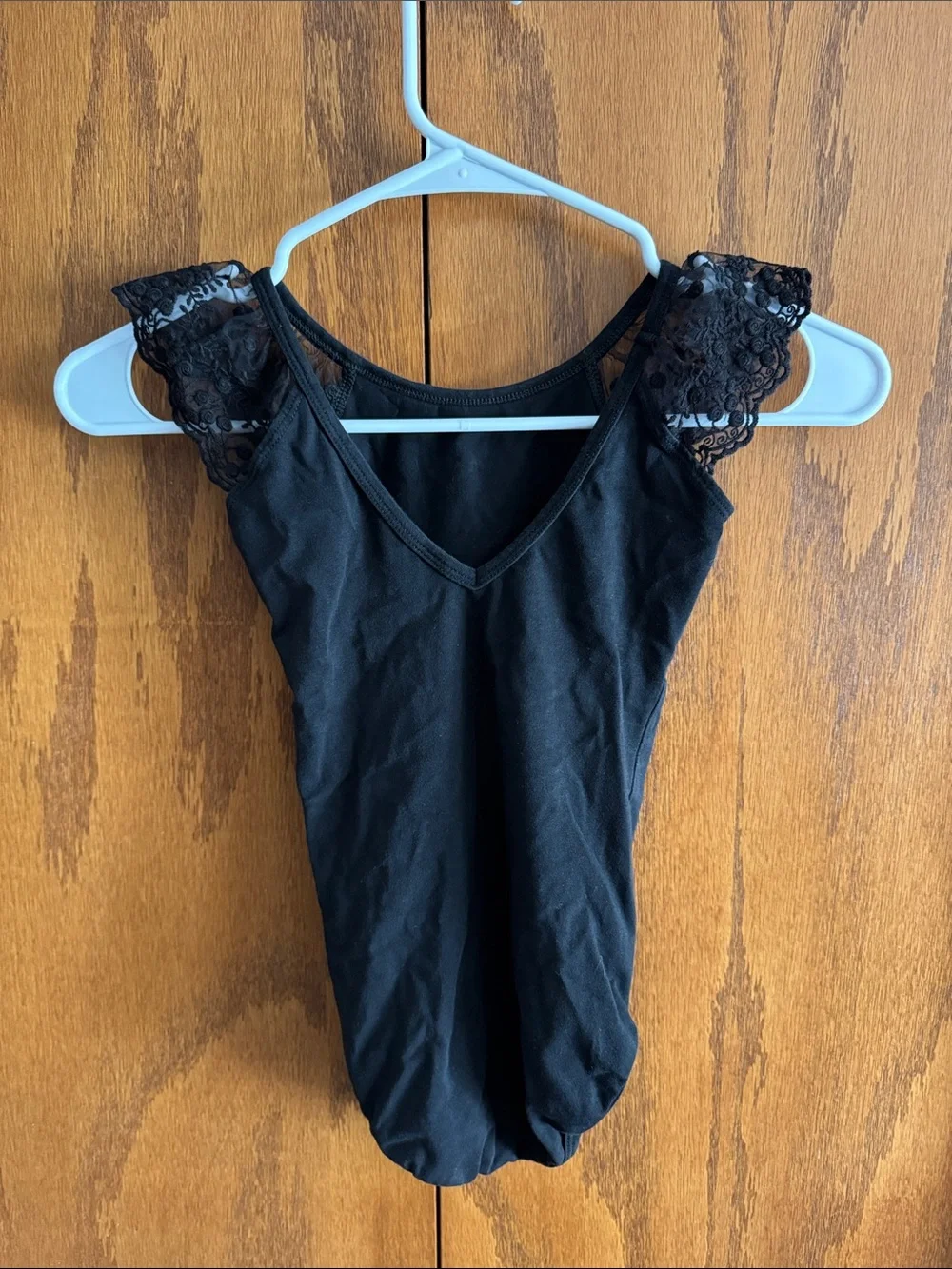 Black Lace Sleeve Leotard 130